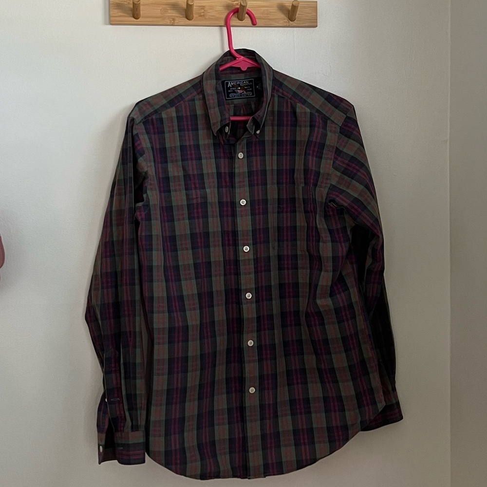 Vintage 100% cotton American Living men’s quality Plaid shirt - no flaws size M